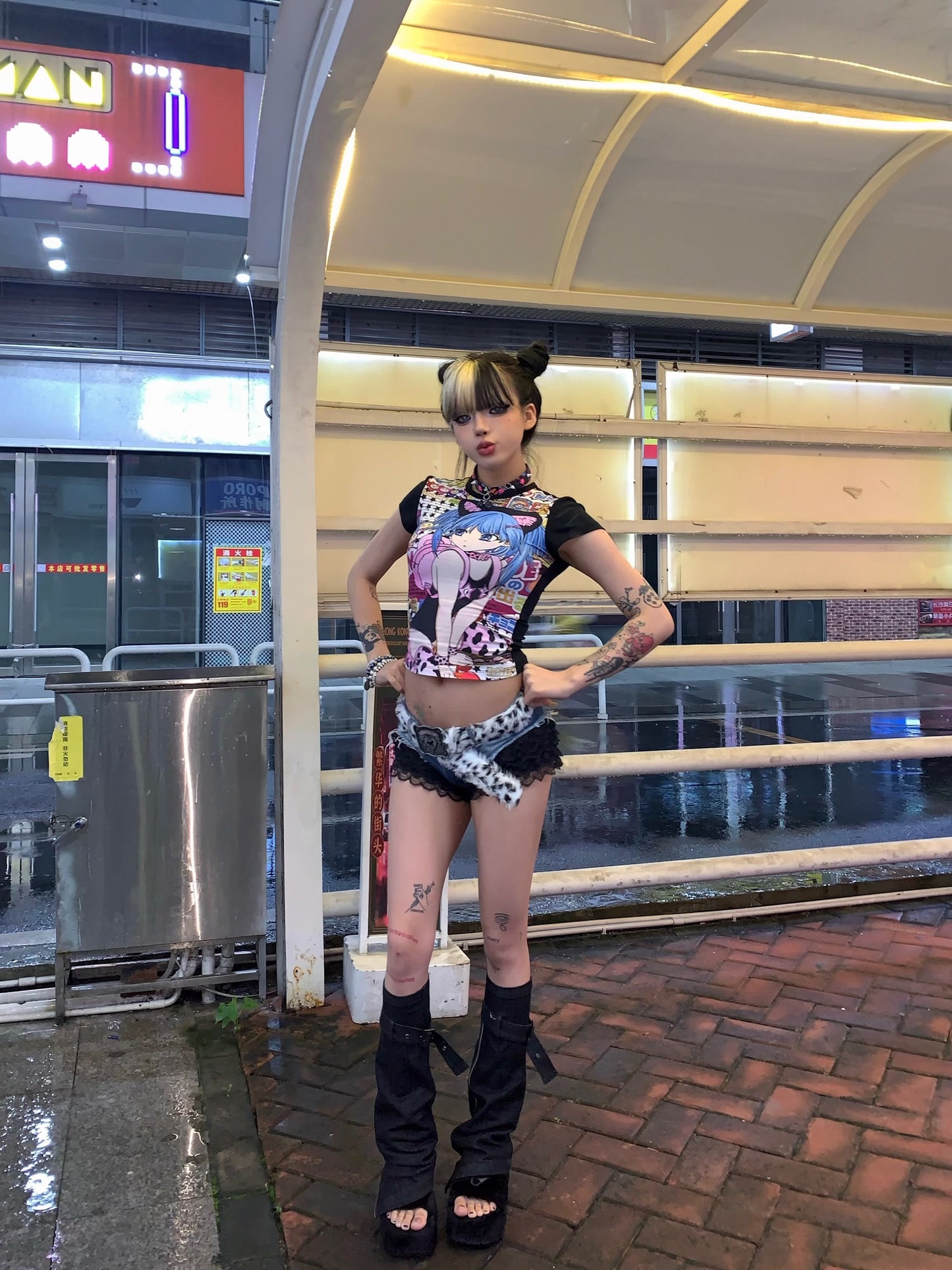 "Showa Dream Pop" Full Graphic Otaku T-Shirt – Vintage Idol Vibes