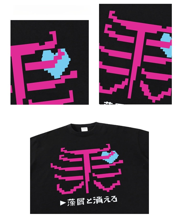 Camiseta de manga comprida Dandadan de algodão puro com estética fofa