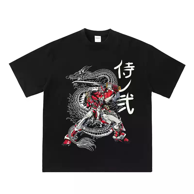 Pure Cotton Mobile Suit Gundam Samurai Style T-shirt