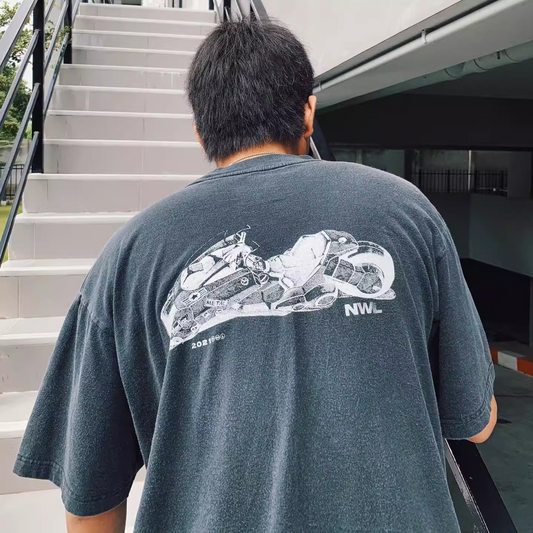 T-shirt in puro cotone con stampa DTG di Akira Cyberpunk