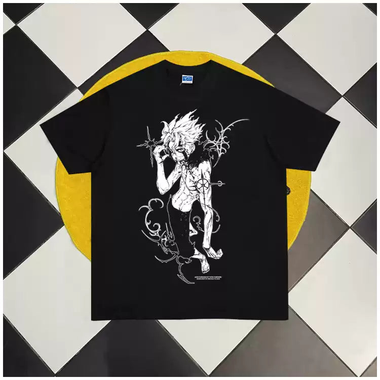 تي شيرت دان دا دان دي تي جي مطبوع من القطن الخالص