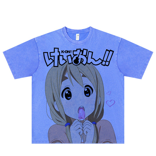 Camiseta de manga comprida Dandadan de algodão puro com estética fofa