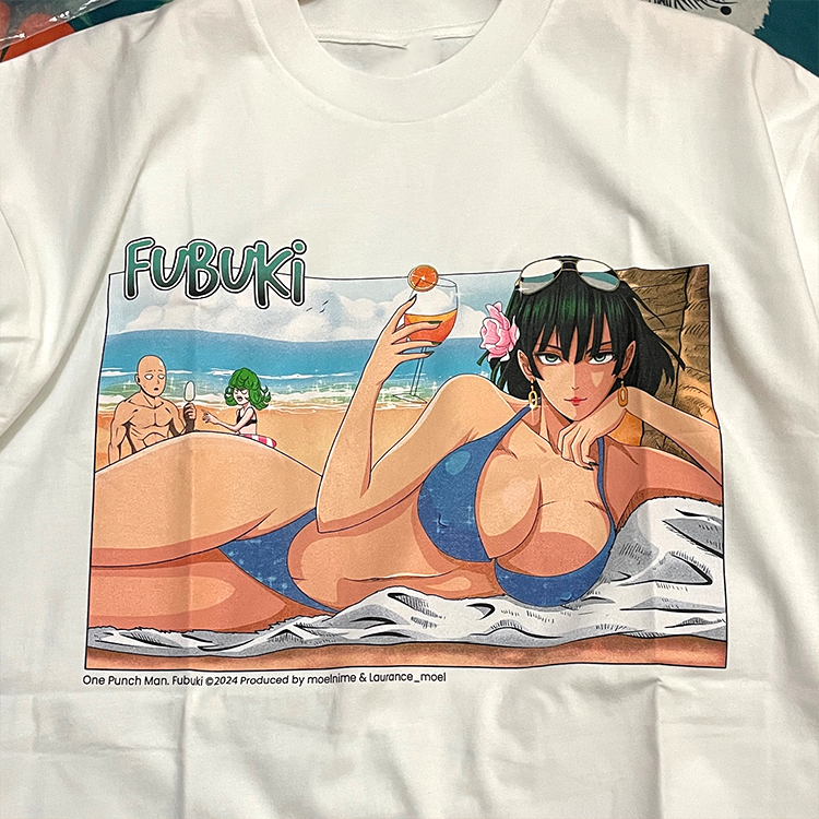 T-shirt imprimé recto verso One Punch Man Fubuki