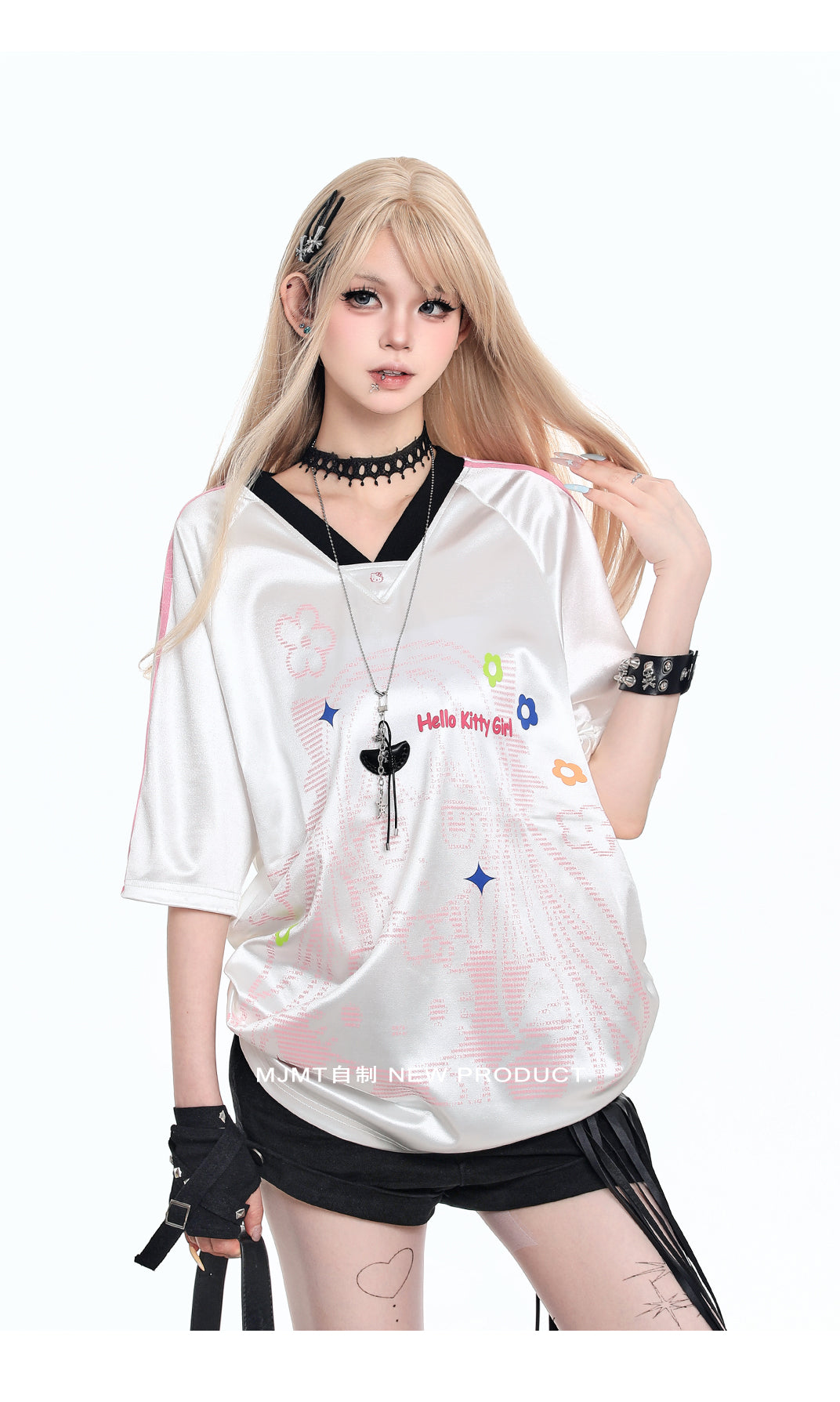 Camiseta de manga comprida Dandadan de algodão puro com estética fofa