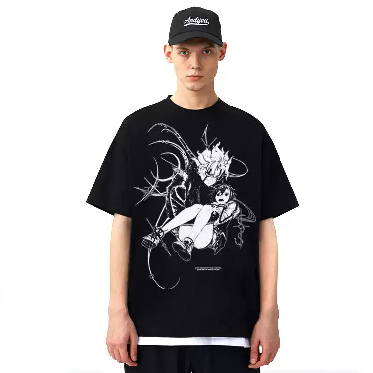 Camiseta estampada de algodão puro DAN DA DAN Anime DTG