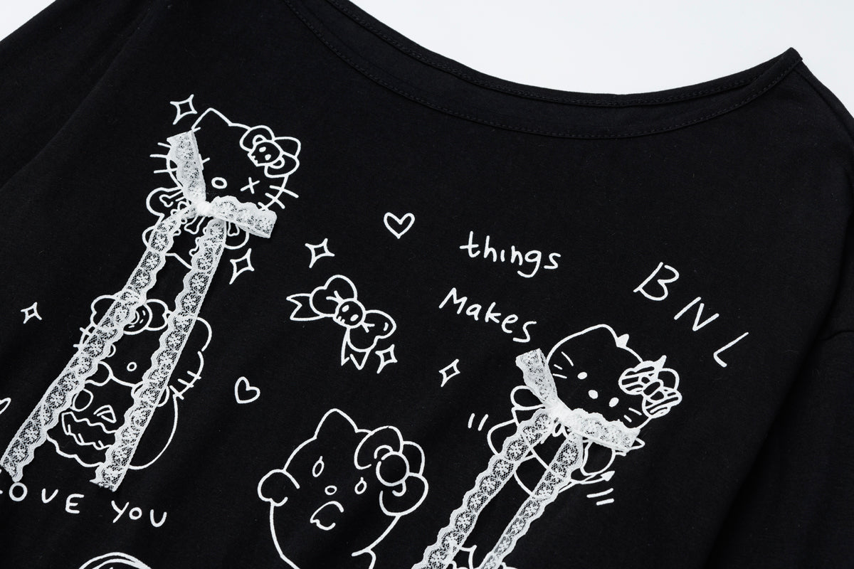 Camiseta de manga larga estética Dandadan de puro algodón