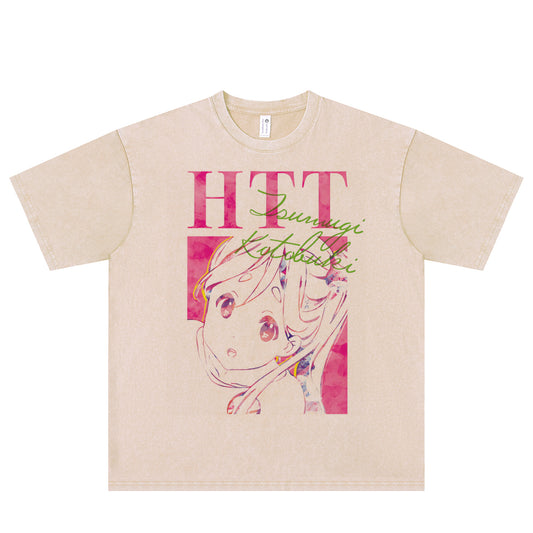 Camiseta de manga comprida Dandadan de algodão puro com estética fofa