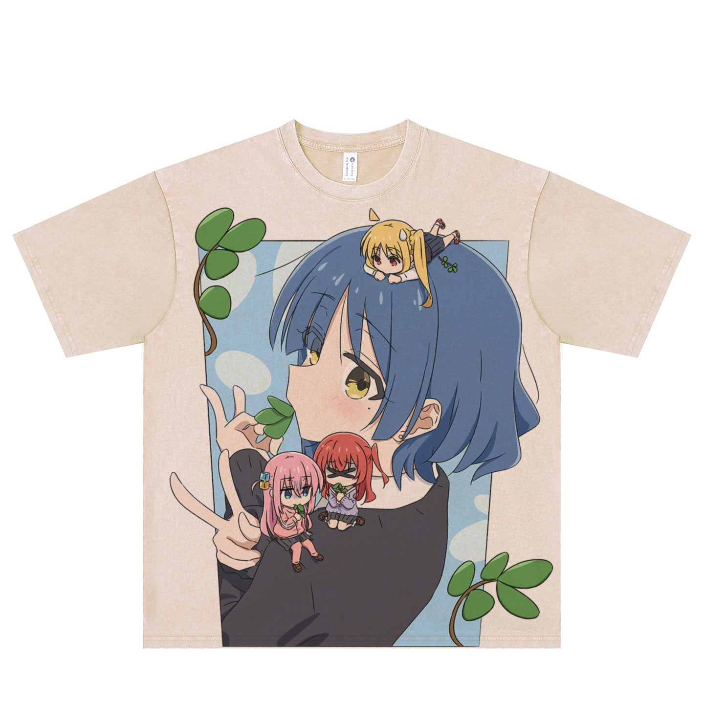 Camiseta de manga comprida Dandadan de algodão puro com estética fofa