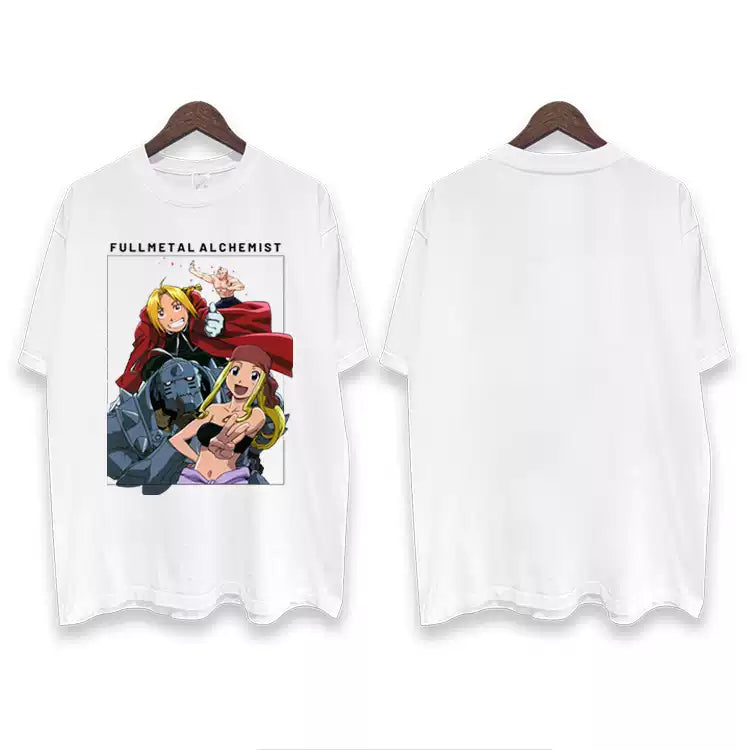 Camiseta Fullmetal Alchemist DTG com estampa de algodão puro