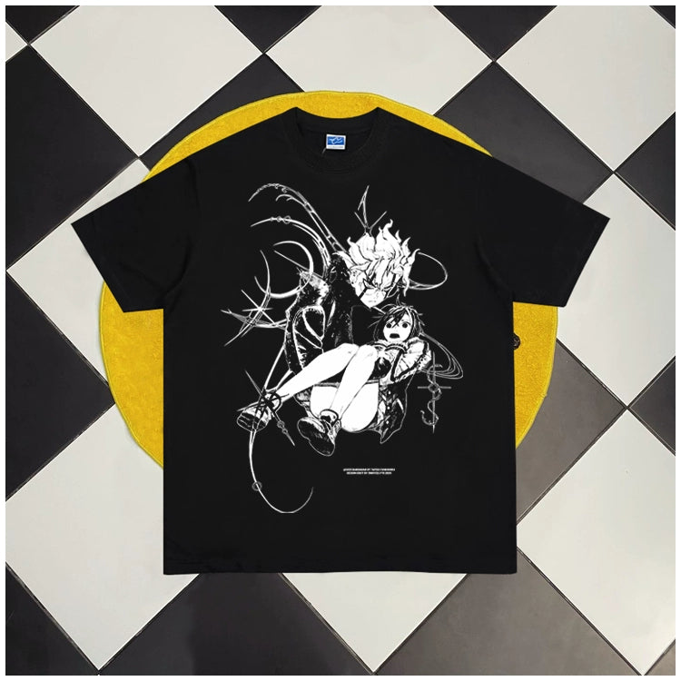 Camiseta estampada de algodão puro DAN DA DAN Anime DTG