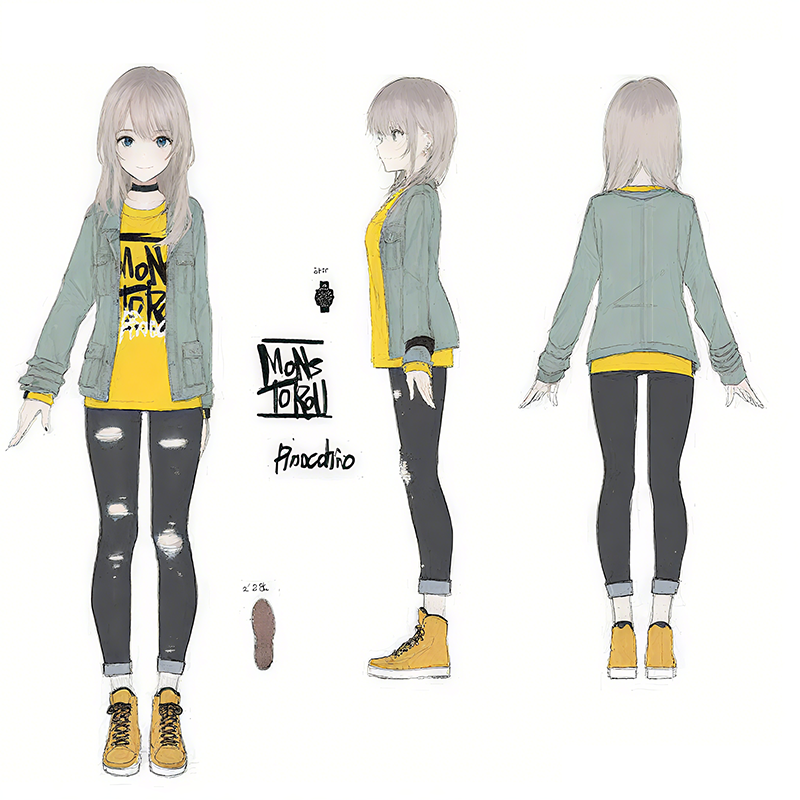 Camiseta de manga comprida Dandadan de algodão puro com estética fofa