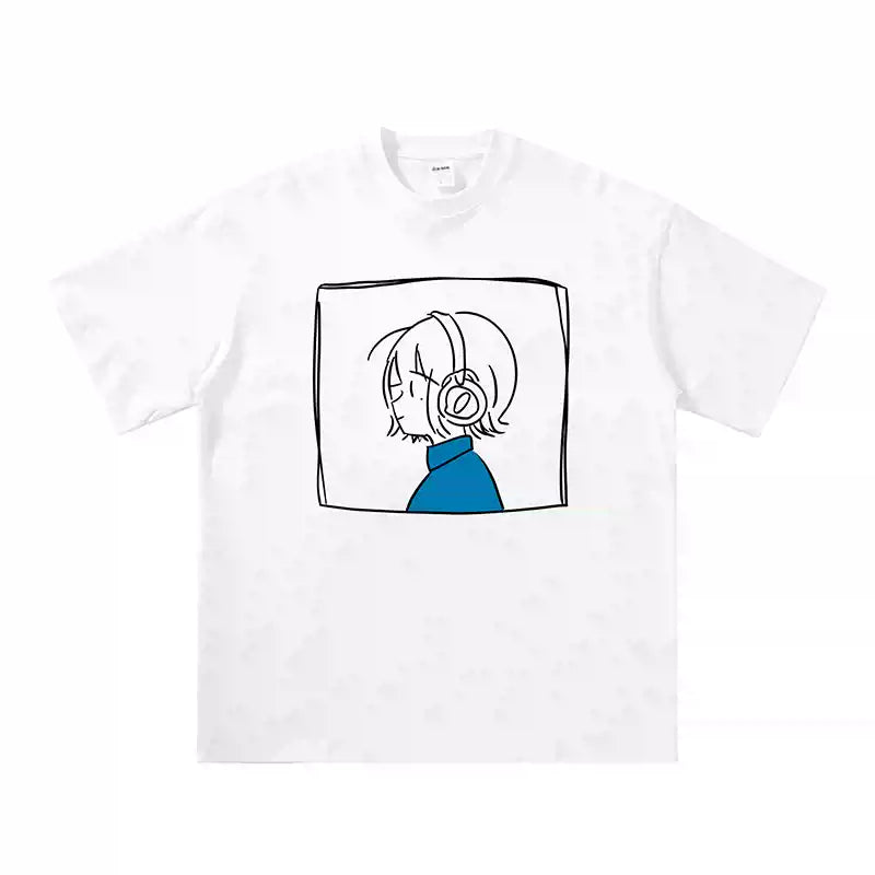 T-shirt Pure Cotton Bocchi The Rock Manga Style