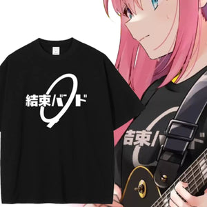 T-shirt en pur coton du groupe japonais Kessoku Bocchi The Rock