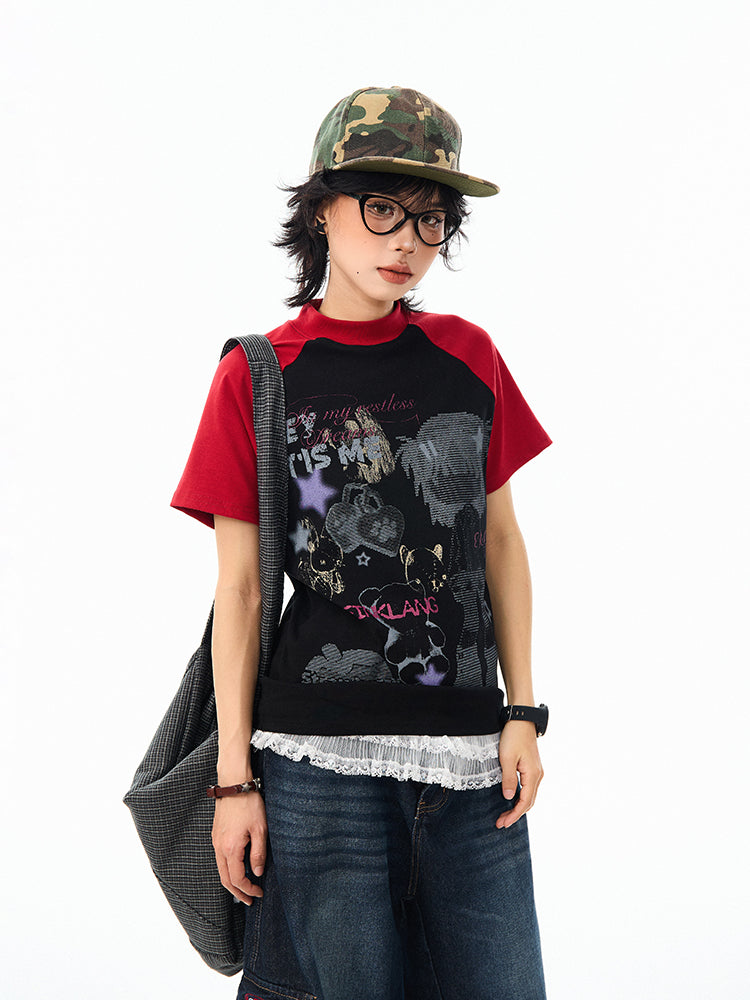 Camiseta de manga comprida Dandadan de algodão puro com estética fofa
