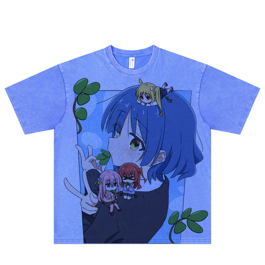 Camiseta de manga comprida Dandadan de algodão puro com estética fofa