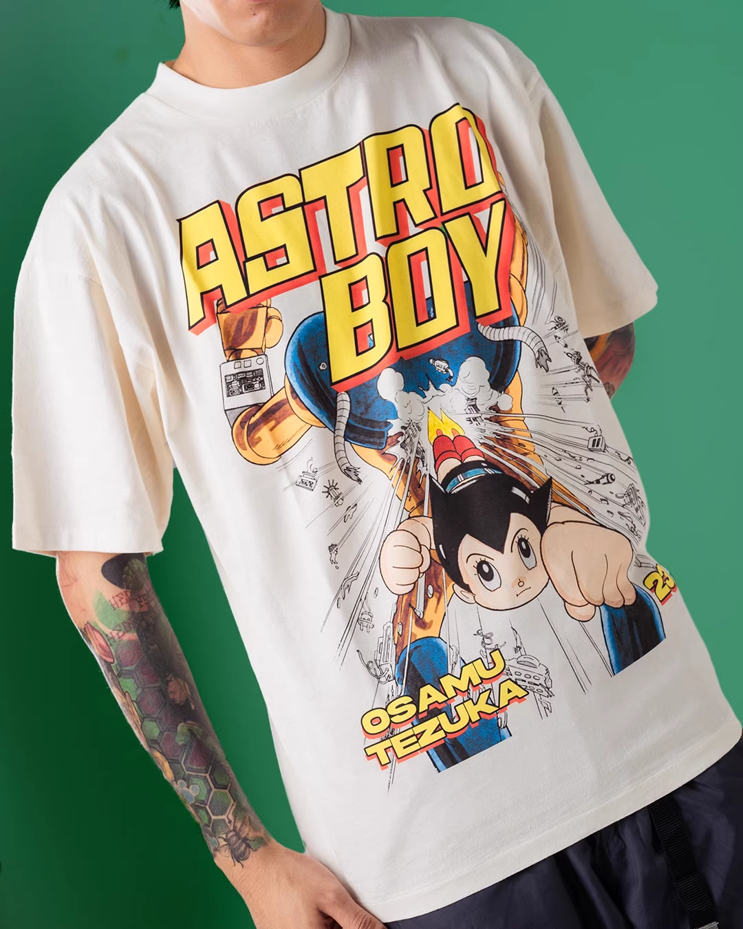 T-Shirt aus reiner Baumwolle mit Akira Cyberpunk Kaneda DTG-Druck