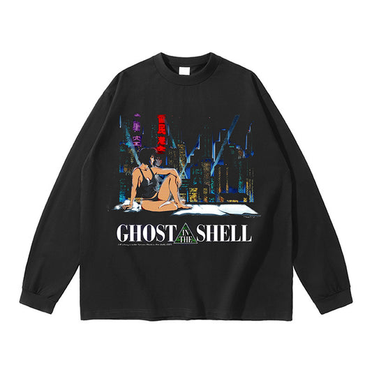Maglietta a maniche lunghe in puro cotone Ghost in the Shell