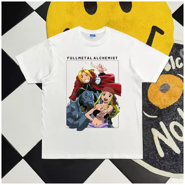 Camiseta Fullmetal Alchemist DTG com estampa de algodão puro
