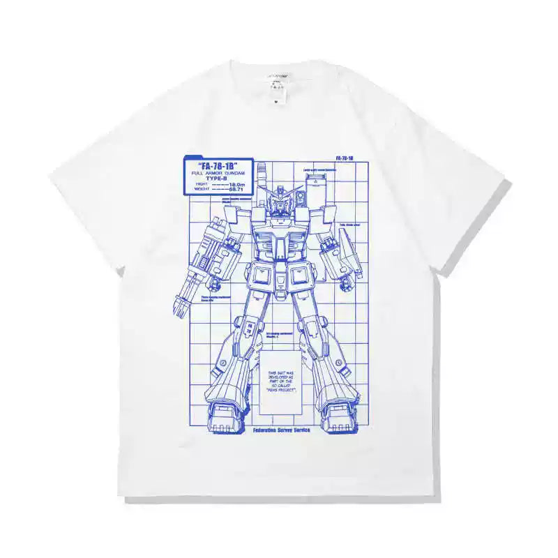 Pure Cotton Mobile Suit Gundam Sketches T-shirt