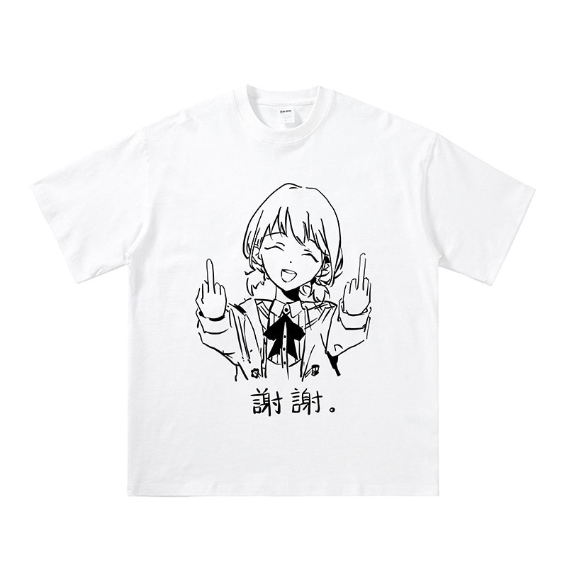 Camiseta de manga comprida Dandadan de algodão puro com estética fofa
