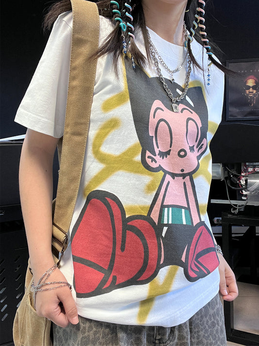 Pure Cotton Astro Boy Anime Cute DTG Printed T-shirt