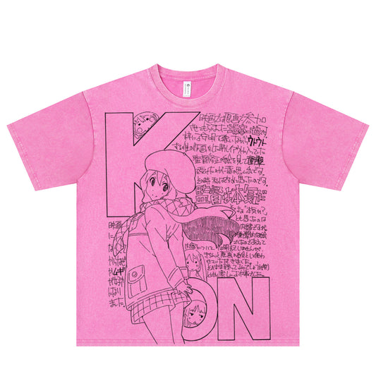 Camiseta de manga comprida Dandadan de algodão puro com estética fofa