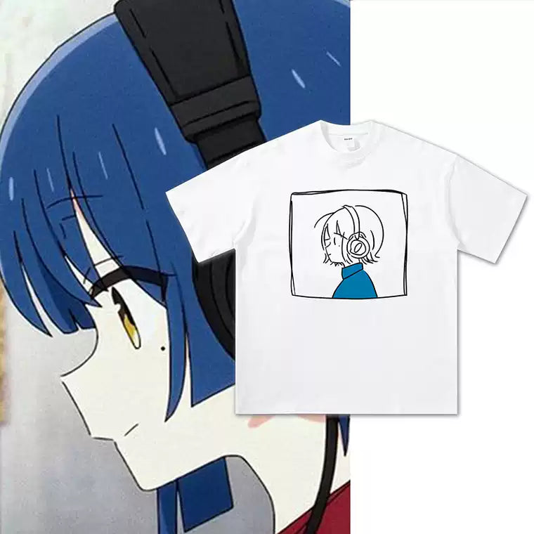 T-shirt Pure Cotton Bocchi The Rock Manga Style