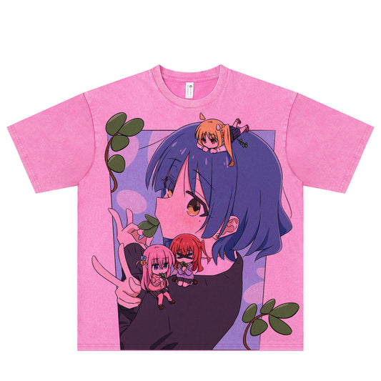 Camiseta de manga comprida Dandadan de algodão puro com estética fofa