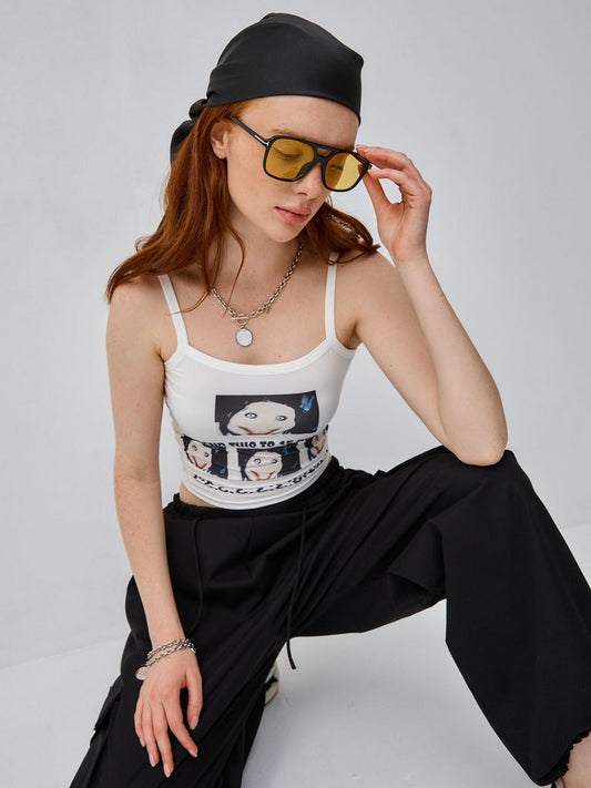 Pure Cotton Dandadan Söpö esteettinen pitkähihainen T-paita