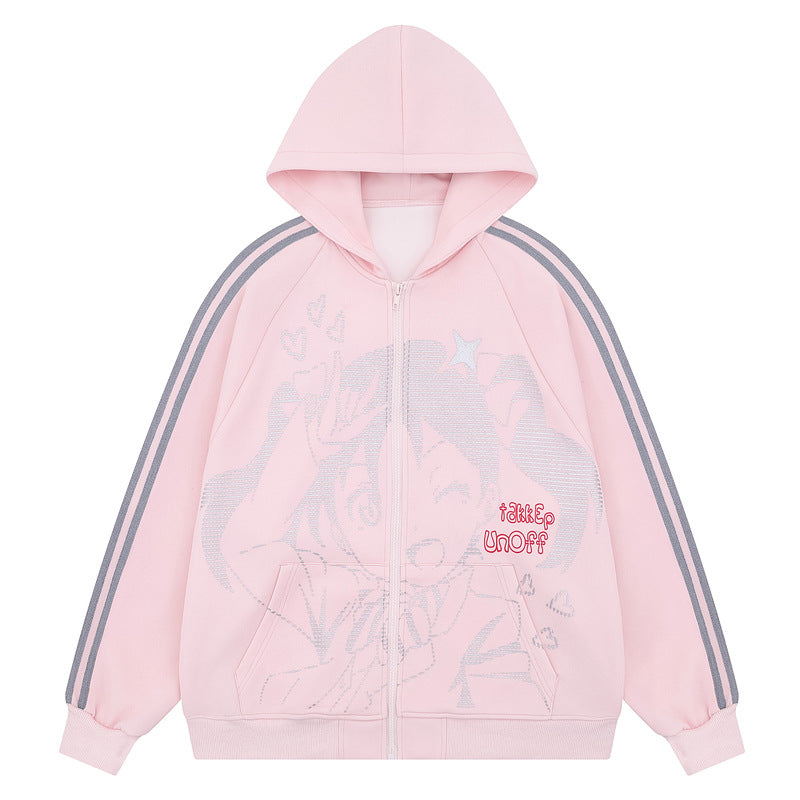 Love Live! Nico Yazawa Striped Hoodie Cardigan