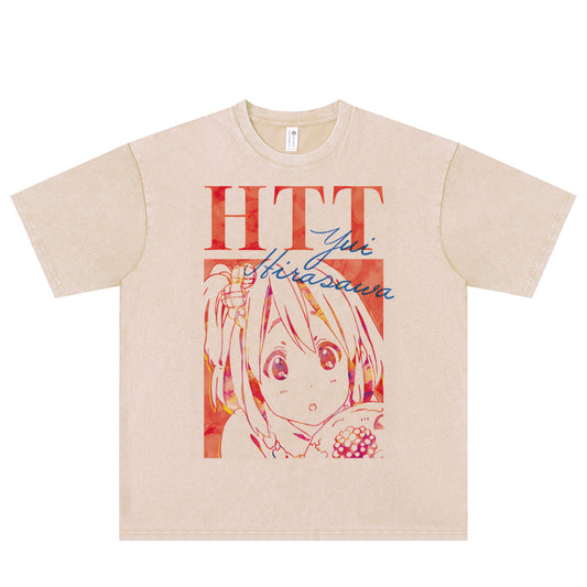 Camiseta de manga comprida Dandadan de algodão puro com estética fofa