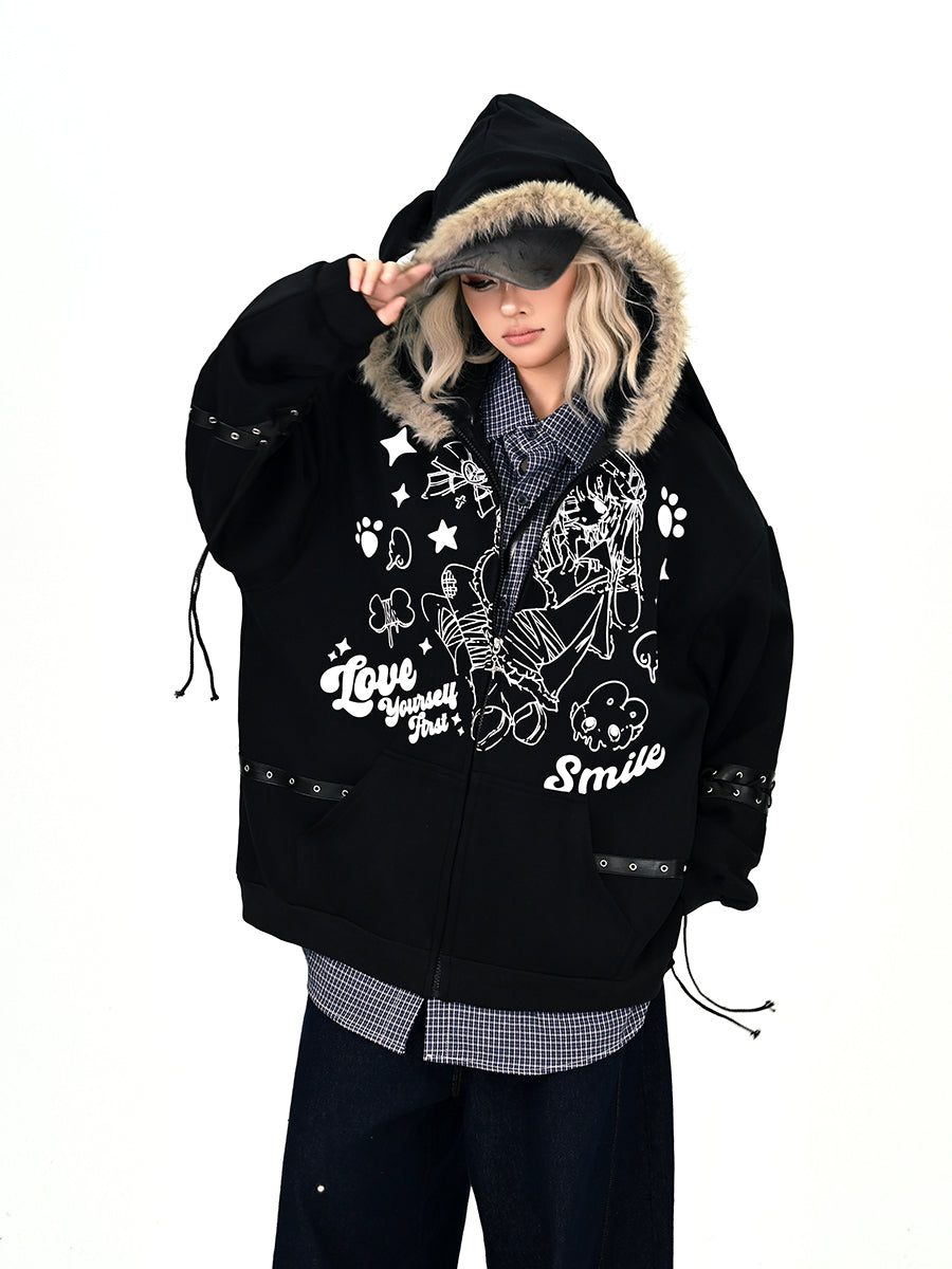Kawaii Bunny Ear Hoodie Cardigan