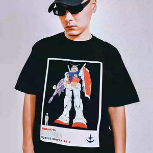 Φορητή φόρμα από καθαρό βαμβάκι Gundam Black Tshirt