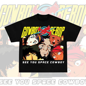 Pure Cotton Cowboy Bebop “See you Space Cowboy” Retro Graphic Tshirt
