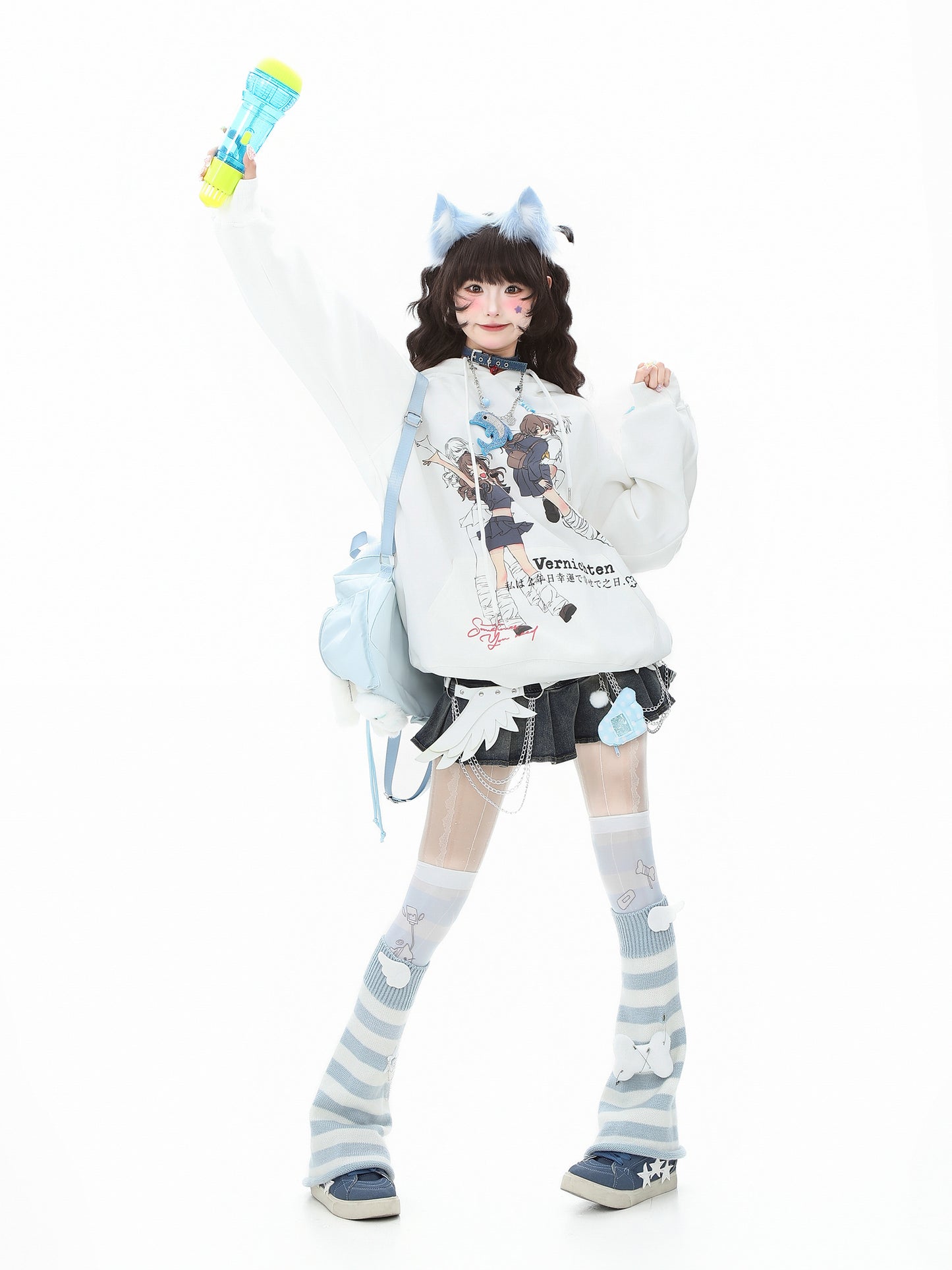 Kawaii Striped Hoodie