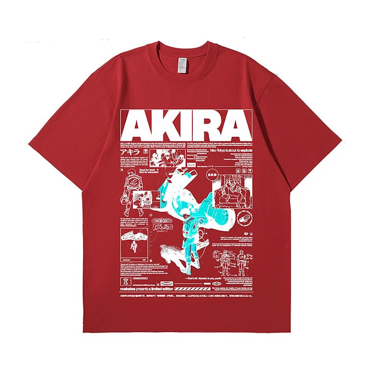 Camiseta estética Akira de puro algodón