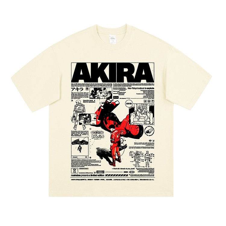 Camiseta estética Akira de puro algodón