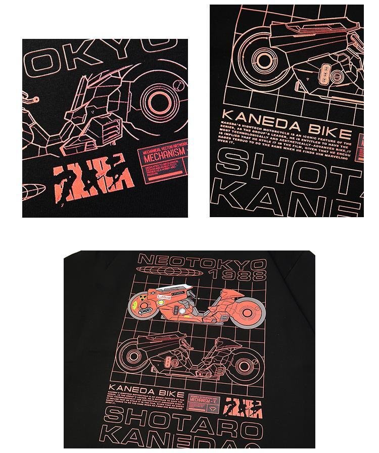Camiseta estética anime Akira de algodão puro