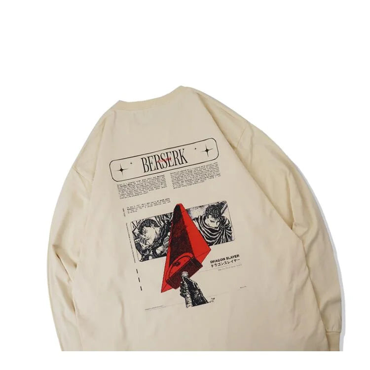 Berserk Langarm-T-Shirt aus reiner Baumwolle