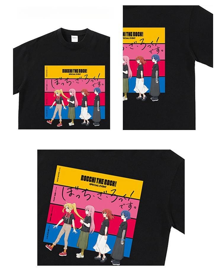 Bocchi The Rock Kawaii-T-Shirt aus reiner Baumwolle