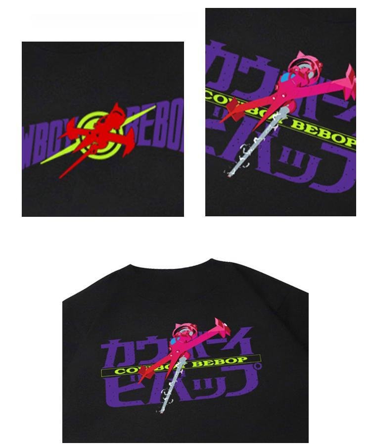 Camiseta de algodón puro con el logotipo de Cowboy Bebop