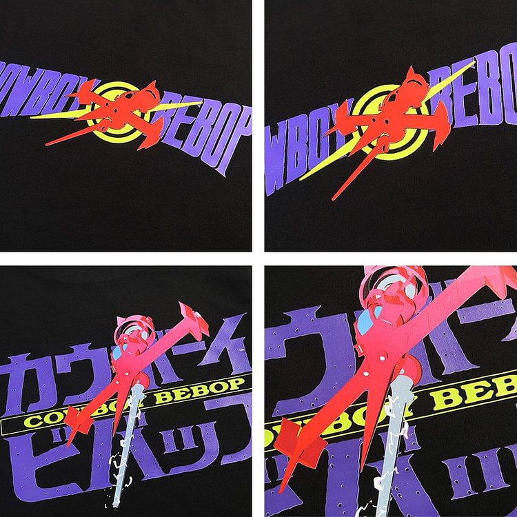 Camiseta de algodón puro con el logotipo de Cowboy Bebop
