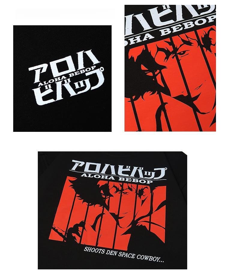 Ren bomull Cowboy Bebop Spike Spiegel Logo T-skjorte
