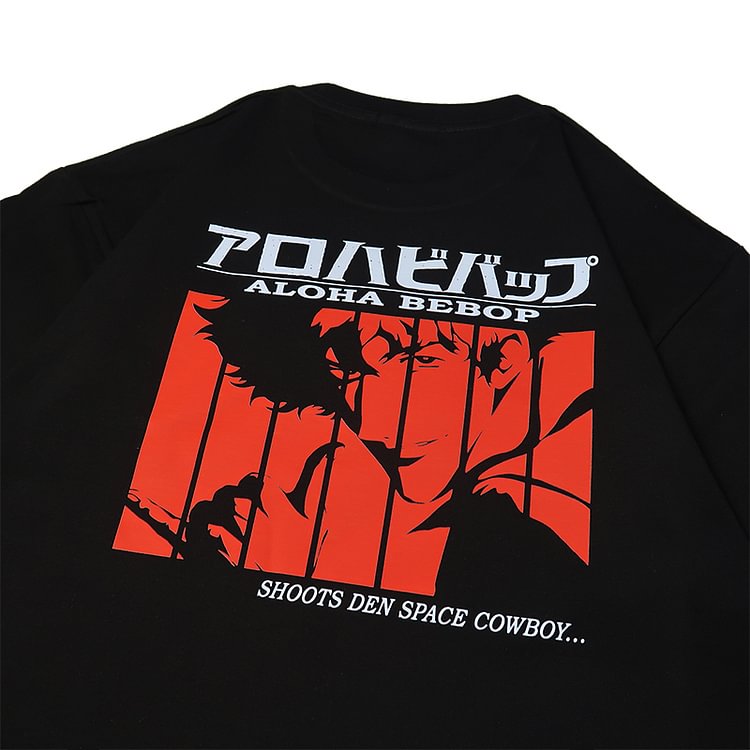 Ren bomull Cowboy Bebop Spike Spiegel Logo T-skjorte