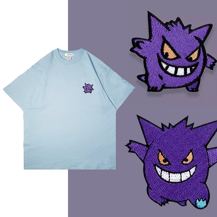 Gengar-brodert T-skjorte i ren bomull