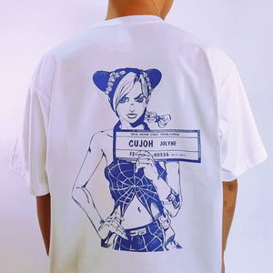 T-shirt Jolyne Cujoh Stone Ocean en pur coton avec l'aventure bizarre de JoJo