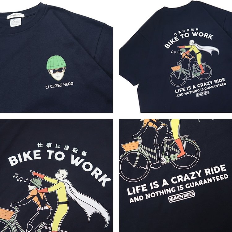 Puur katoenen One Punch Man Mumen Rider T-shirt
