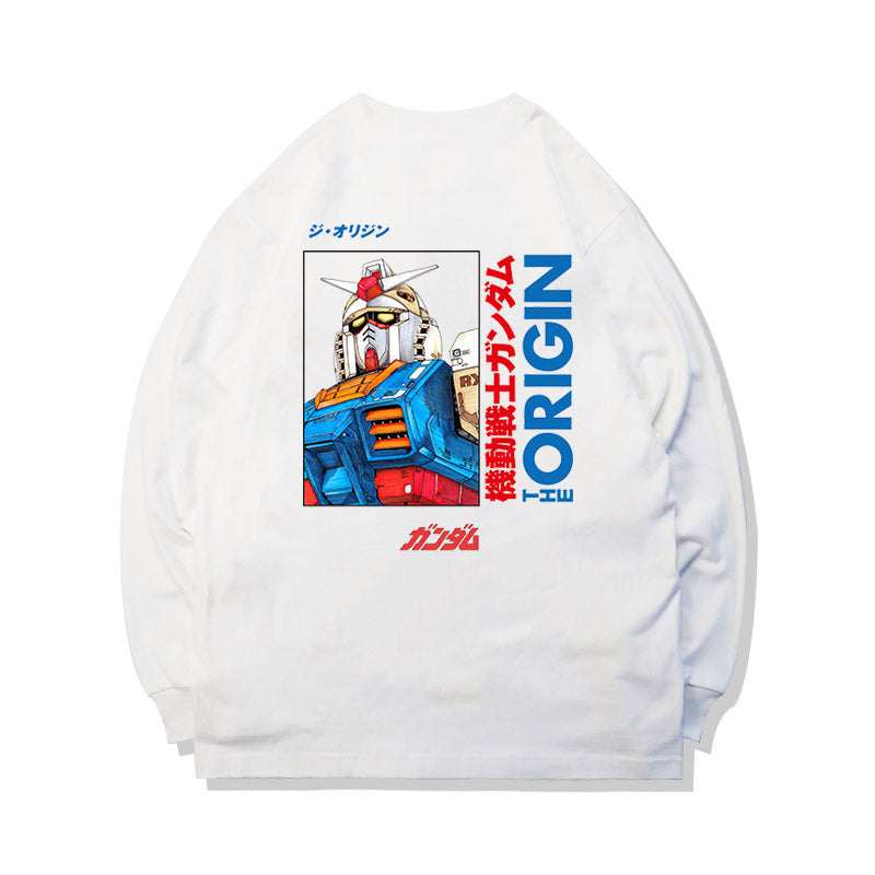 T-shirt à manches longues en pur coton Mobile Suit Gundam