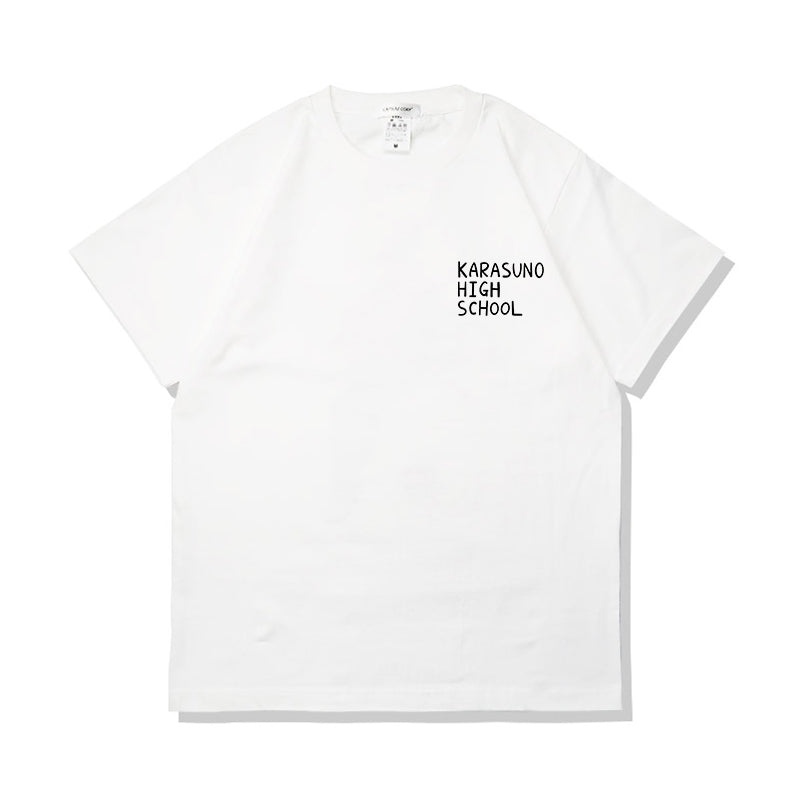 Haikyuu Karasuno High School Sommer-T-Shirt aus reiner Baumwolle