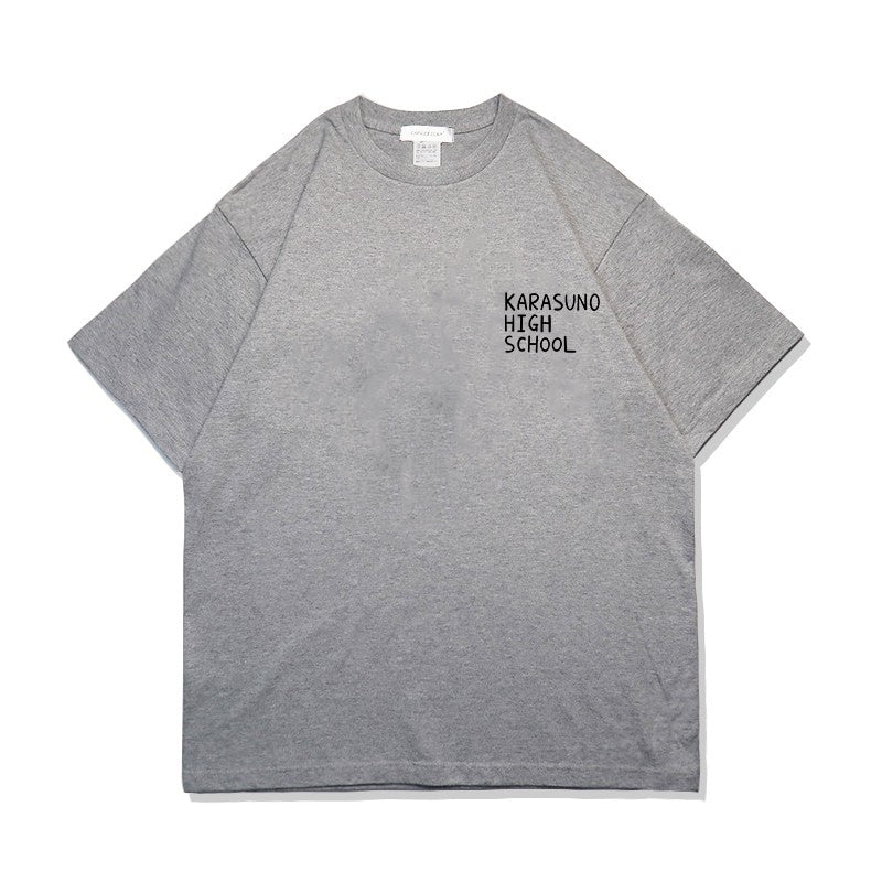 Haikyuu Karasuno High School Sommer-T-Shirt aus reiner Baumwolle